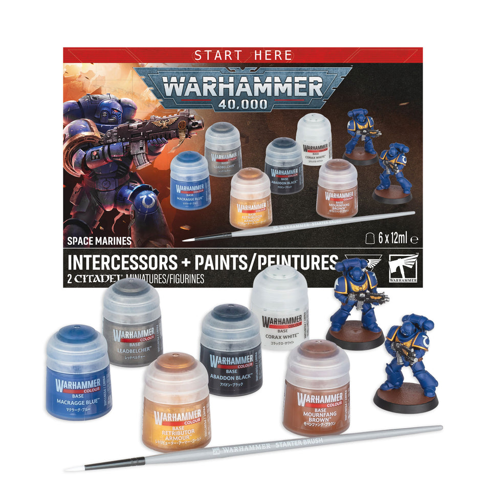 Warhammer 40K: Essentials - Space Marines Intercessors + Paint (Preorder)