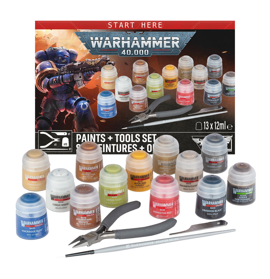 Warhammer 40K: Essentials - Paints + Tools (Preorder)